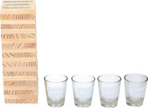 Lifetime Games Drunken Tower drinkspel - drankspel - Tipsy tower shotspel - Met 4 shotglazen en 60 stenen