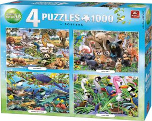 King 4 in 1 Puzzel 1000 Stukjes 