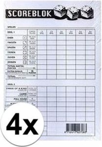 Scoreblok Yahtzee 4x