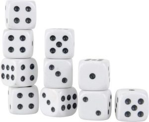 Witte Dobbelstenen Set - 10 Stuks 